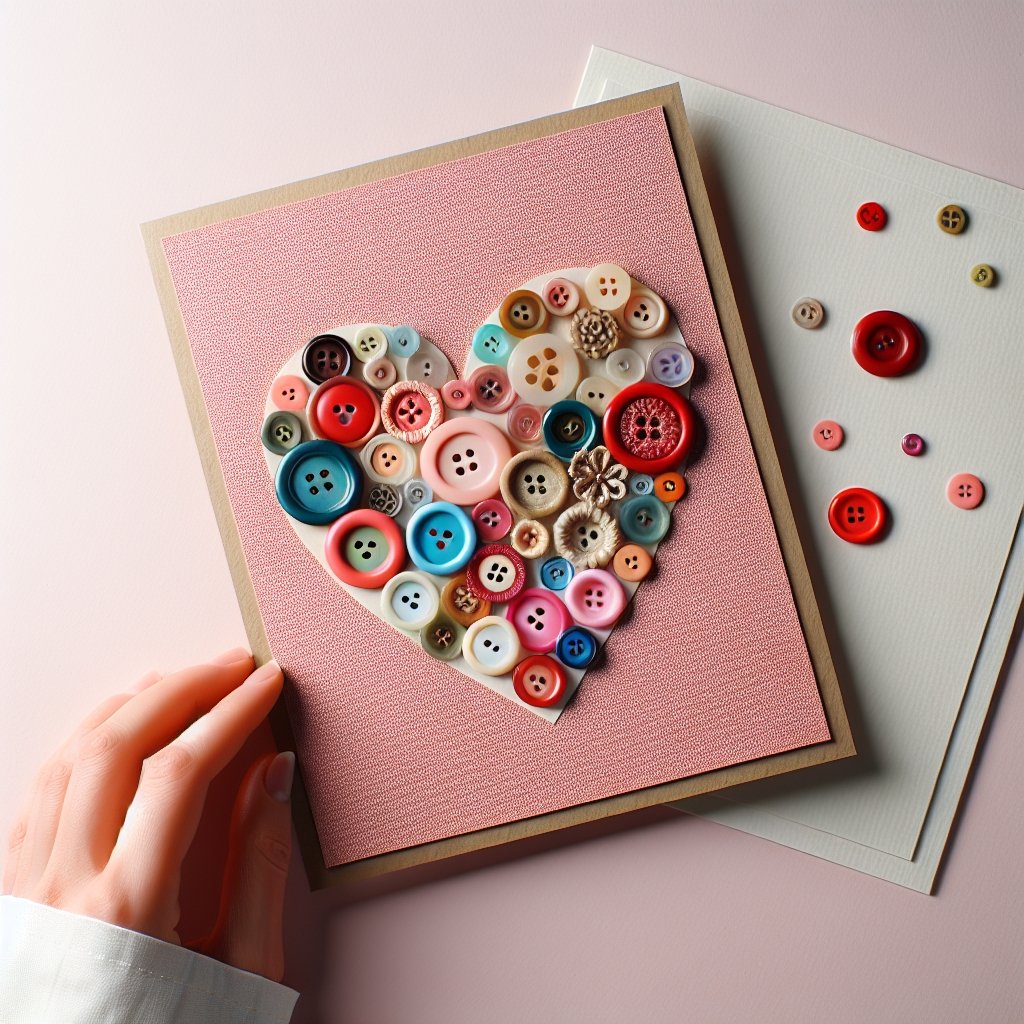 Unfolding the Concept of Button Art Heart Cards